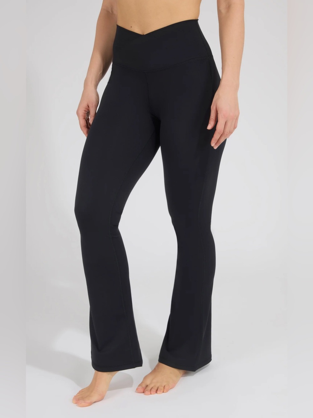 90 Degree by Reflex Lux Madison Crossover Elastic Free Waist Flare Leg Pant